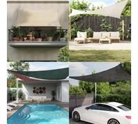 Nqyjm Awning 160 g/m² Rectangular Sand Colour 2 x 5 m HDPE Wind Protection Awning, UV Protection with Eyelets, Tension Ropes, Heat Dissipation, High Tensile Forces, for Balcony, Patio, Garden