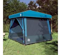 Nqyjm Camping Tent Set Folding 2 pcs Blue Taffeta and Fabric Man Camping Tent, Waterproof, Easy to Pitch, for Family Trips & Festivals 291 x 291 x 240 cm
