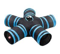 Nqyjm Cat Tunnel 5 Way Black and Blue 25 cm Polyester for Small Rabbits, Puppies, Ferrets, Guinea Pigs LH481271