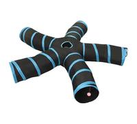 Nqyjm Cat Tunnel 5 Way Black and Blue 25cm Polyester for Small Rabbits Puppy Ferret Guinea Pig