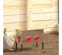 Nqyjm Chicken Feeder 2 Pieces Silver 41.5 x 20.5 x 33 cm