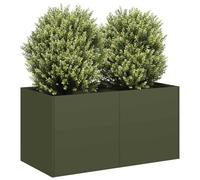 Nqyjm Cold Rolled Steel Planter Olive Green 80 x 40 x 40 cm Planter Box, Strong and Durable, for Vegetables, Herbs and Gardens