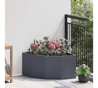 Nqyjm Corner Planter Anthracite 60 x 60 x 35 cm Steel Flower Pot, Strong and Durable, for Vegetables, Herbs and Garden
