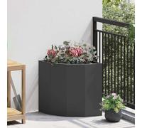 Nqyjm Corner Planter Black 45 x 45 x 50 cm Steel Flower Pot, Sturdy and Durable, for Vegetables, Herbs and Gardens