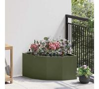 Nqyjm Corner Planter Olive Green 60 x 60 x 35 cm Steel Flower Pot, Strong and Durable, for Vegetables, Herbs and Gardens