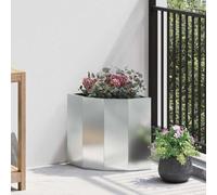 Nqyjm Corner Planter Silver 30 x 30 x 35 cm Galvanised Steel Flower Pot, Sturdy and Durable, for Vegetables, Herbs and Garden