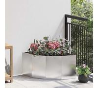 Nqyjm Corner Planter Silver 60 x 60 x 35 cm Stainless Steel Flower Pot, Sturdy and Durable, for Vegetables, Herbs and Garden