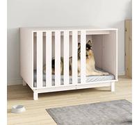 Nqyjm Dog Kennel White 100 x 70 x 72 cm Solid Pine Wood