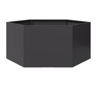 Nqyjm Hexagonal Black Steel Planter 104 x 90 x 45 cm Flower Bed, Sturdy and Durable, for Vegetables, Herbs and Garden