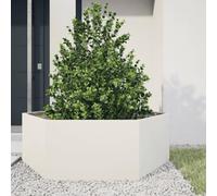 Nqyjm Hexagonal White Steel Planter 138 x 120 x 45 cm Flower Bed, Strong and Durable, for Vegetables, Herbs and Garden