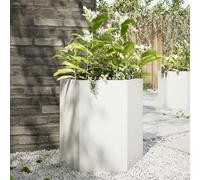 Nqyjm Hexagonal White Steel Planter 46 x 40 x 45 cm Flower Bed, Strong and Durable, for Vegetables, Herbs and Garden