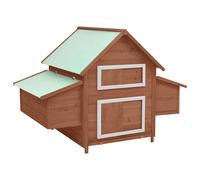 Nqyjm Mocha and White Chicken Coop 150 x 96 x 110 cm Solid Wood Fir for Chicken Cage, Small Animals, Bird Cage and Pet Cage