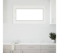 Nqyjm RISOR Basement Window 110 x 50 cm PVC and Glass White Cellar Window with Handles that Can Open, Turn and Tilt, for Kitchen, Cellar and Garden Sheds