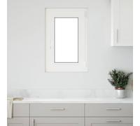 Nqyjm RISOR Basement Window 50 x 75 cm PVC and Glass White Cellar Window with Handles that Can Be Open, Rotated and Tilted, for Kitchen, Cellar and Garden Sheds