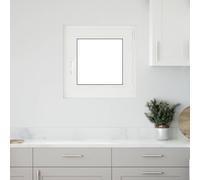Nqyjm RISOR Basement Window 60 x 60 cm PVC and Glass White Cellar Window with Handles that Can Be Open, Rotated and Tilted, for Kitchen, Cellar and Garden Sheds