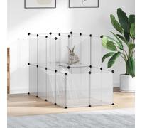 Nqyjm Small Animal Cage Transparent 142 x 74 x 93 cm Polypropylene and Steel