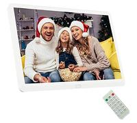 NQYZZFD 20 Inch Digital Picture Frame with 1440X900 IPS Touch Screen, Motion Sensor, Support Auto-Rotate Electronic Picture Frame Video Calendar Clock Auto On/Off Timer,White
