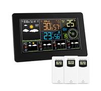 NQYZZFD Professional 7-in-1 WiFi Smart Weather Station with APP Remote and 3 Sensors, Indoor/Outdoor Temperature Thermometer/Barometric/Snooze/Weather Forecast
