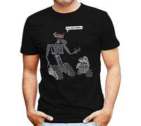 Nr I Am Yor Father Number Johnny 5 Wall E Short Circuit Men's T-Shirt Black Black 3XL