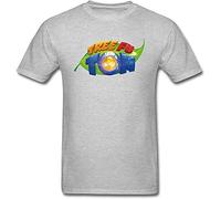 NR Men's Tree Fu Tom Leaf Art Short Sleeve T Shirt Grey