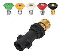 Nramwell Pressure Washer Adapter, 1/4'' Quick Connect Fitting Compatible with Karcher K2-K7, Including 5PCS Multi-Degree Pressure Washer Nozzles, Complete Accessories Kit Car Wash, Courtyard Cleaning