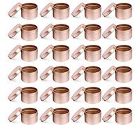 NRANSON Candle Jars with Lids Bulk,24 PCS 8 OZ Decorative Round Metal Candle Tins, Reusable Candle Containers for DIY Candle Making, Arts Crafts Supplies, Dry Storage, Party Favors (Rose Gold,24)