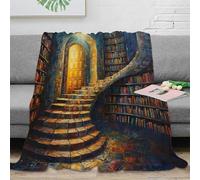 NRAOPEVVD 3D Printed Bookshelf Throw Blanket Fluffy Soft Cozy Super Soft Cozy Fuzzy Warm Throws with Anti-wrinkle/anti-tarnishing Lightweight for Baby Kids Adults Girls Boy 80x90inch(200x230cm)