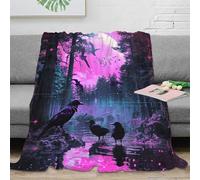 NRAOPEVVD 3D Printed Crow Throw Blanket Soft And Warm Super Soft Cozy Fuzzy Warm Throws with Anti-wrinkle/anti-tarnishing Lightweight for Baby Kids Adults Girls Boy 40x50inch(100x130cm)