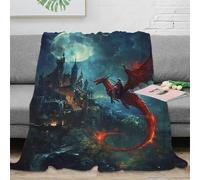 NRAOPEVVD 3D Printed Dragon Throw Blanket Fluffy Soft Cozy Super Soft Cozy Fuzzy Warm Throws with Anti-wrinkle/anti-tarnishing Lightweight for Sofa Bed Decor Bedroom Decor 70x80inch(180x200cm)