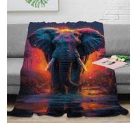 NRAOPEVVD 3D Printed Elephant Blankets Ultra-soft Super Soft Cozy Fuzzy Warm Throws with Anti-wrinkle/anti-tarnishing Lightweight for Sofa Bed Decor Bedroom Decor 70x80inch(180x200cm)