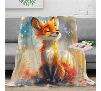 NRAOPEVVD 3D Printed Fox Throw Blanket Ultra-soft Super Soft Cozy Fuzzy Warm Throws with Anti-wrinkle/anti-tarnishing Lightweight for Sofa Bed Decor Bedroom Decor 60x80inch(150x200cm)