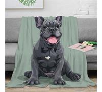 NRAOPEVVD 3D Printed French Bulldog Throw Blanket Ultra-soft Super Soft Cozy Fuzzy Warm Throws with Anti-wrinkle/anti-tarnishing Lightweight for Sofa Bed Decor Bedroom Decor 50x60inch(127x152cm)