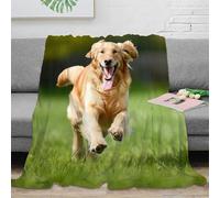 NRAOPEVVD 3D Printed Golden Retriever Blankets Ultra-soft Super Soft Cozy Fuzzy Warm Throws with Anti-wrinkle/anti-tarnishing Lightweight for Home Couch Bed Sofa Cozy Warm 60x80inch(150x200cm)