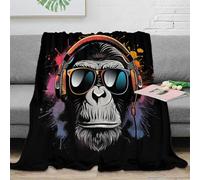 NRAOPEVVD 3D Printed Gorilla Blankets Soft And Warm Super Soft Cozy Fuzzy Warm Throws with Anti-wrinkle/anti-tarnishing Lightweight for Sofa Bed Decor Bedroom Decor 40x50inch(100x130cm)