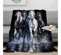 NRAOPEVVD 3D Printed Horse Blankets Ultra-soft Super Soft Cozy Fuzzy Warm Throws with Anti-wrinkle/anti-tarnishing Lightweight for Sofa Bed Decor Bedroom Decor 60x80inch(150x200cm)