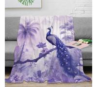 NRAOPEVVD 3D Printed Peacock Throw Blanket Ultra-soft Super Soft Cozy Fuzzy Warm Throws with Anti-wrinkle/anti-tarnishing Lightweight for Baby Kids Adults Girls Boy 50x60inch(127x152cm)