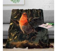 NRAOPEVVD 3D Printed Robin Bird Throw Blanket Fluffy Soft Cozy Super Soft Cozy Fuzzy Warm Throws with Anti-wrinkle/anti-tarnishing Lightweight for Home Couch Bed Sofa Cozy Warm 50x60inch(127x152cm)
