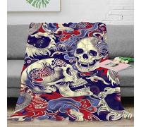 NRAOPEVVD 3D Printed Skull Throw Blanket Soft And Warm Super Soft Cozy Fuzzy Warm Throws with Anti-wrinkle/anti-tarnishing Lightweight for Home Couch Bed Sofa Cozy Warm 40x50inch(100x130cm)