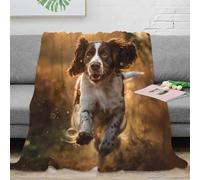 NRAOPEVVD 3D Printed Springer Spaniel Throw Blanket Soft And Warm Super Soft Cozy Fuzzy Warm Throws with Anti-wrinkle/anti-tarnishing Lightweight for Sofa Bed Decor Bedroom Decor 50x60inch(127x152cm)