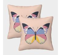 NRAOPEVVD Butterfly Cushion Cover 2 Pack Decorative Machine Washable Pillowcases Square Pillow Cases with Invisible Zipper Cushion Covers for Sofa Couch Home Bedroom Throw Pillow Cases 40x40cm