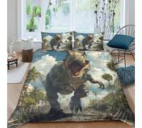 NRAOPEVVD Dinosaur Duvet Cover 3 PCS Hotel Quality Quilt Cover Bedding Set Bed Covers with Pillowcases with Zipper Closure Hypoallergenic Soft Breathable Microfiber Double（200x200cm）