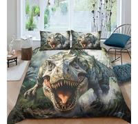 NRAOPEVVD Dinosaur Duvet Cover 3 PCS Hotel Quality Quilt Cover Bedding Set Bed Covers with Pillowcases with Zipper Closure Ultra Soft Hypoallergenic Microfiber Double（200x200cm）