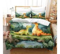 NRAOPEVVD Dinosaur Duvet Cover Sets 3 PCS Hotel Quality Quilt Cover Bed Sets Bed Covers with Pillowcases with Zipper Closure Ultra Soft Hypoallergenic Microfiber Single（140x200cm）