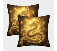 NRAOPEVVD Dragon Cushion Cover 2 Pack Decorative Machine Washable Pillowcases Square Pillow Cases with Invisible Zipper Cushion Covers for Outdoor Home Bed Decor Throw Pillow Case 40x40cm