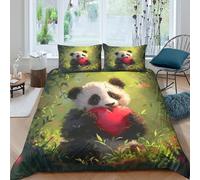 NRAOPEVVD Panda Duvet Cover Set 3 PCS Hotel Quality Quilt Cover Bedding Bed Covers with Pillowcases with Zipper Closure Breathable Stylish Comforter King（220x240cm）
