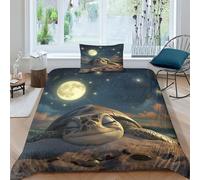 NRAOPEVVD Sea Turtle Duvet Cover Set with Pillowcase, 3D Bedding Set for Kids Boys Girls Teens, Microfiber Comforter Cover, Hidden Zipper, Single (135x200cm), 1 Set