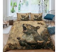 NRAOPEVVD Squirrel Duvet Cover 3 PCS Hotel Quality Quilt Cover Bedding Set Bed Covers with Pillowcases with Zipper Closure Hypoallergenic Soft Breathable Microfiber Double（200x200cm）