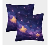 NRAOPEVVD Star Cushion Cover 2 Pack Decorative Machine Washable Pillowcases Square Pillow Cases with Invisible Zipper Cushion Covers for Sofa Couch Home Bedroom Throw Pillow Cases 40x40cm