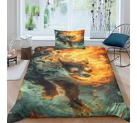 NRAOPEVVD Wolf Duvet Cover Set 3 PCS Hotel Quality Quilt Cover Bed Sets Bed Covers with Pillowcases with Zipper Closure Breathable Stylish Comforter Single（135x200cm）