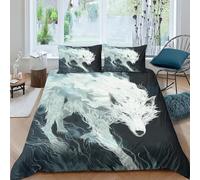 NRAOPEVVD Wolf Duvet Cover Set 3 PCS Hotel Quality Quilt Cover Bed Sets Bed Covers with Pillowcases with Zipper Closure Breathable Stylish Comforter Double（200x200cm）